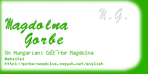 magdolna gorbe business card