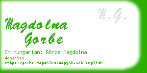 magdolna gorbe business card